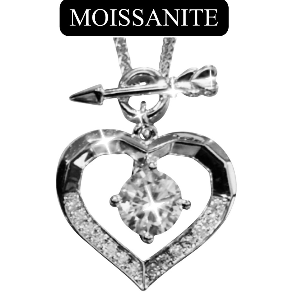 Moissanite: 1+ Ctw Heart & Arrow Necklace With “I Love You” Inscription, Nwt